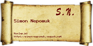 Simon Nepomuk névjegykártya